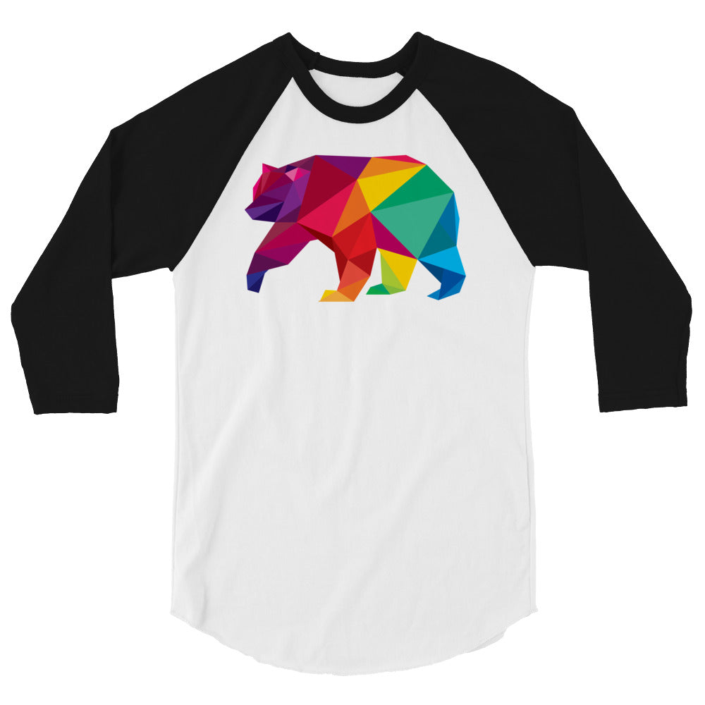 Debut garment mockup | Polygon Bear (Raglan) | White/Black
