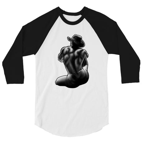 Debut garment mockup | Bikini Cowboy (Raglan) | White/Black