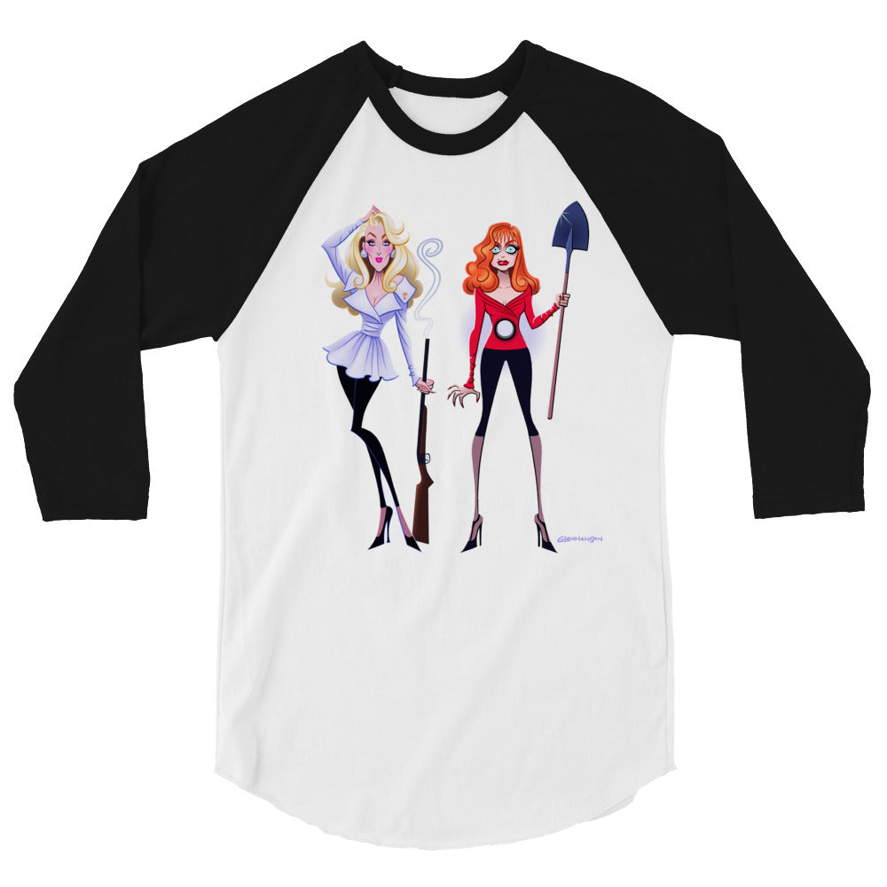 Debut garment mockup | Dead Gorgeous (Raglan) | White/Black