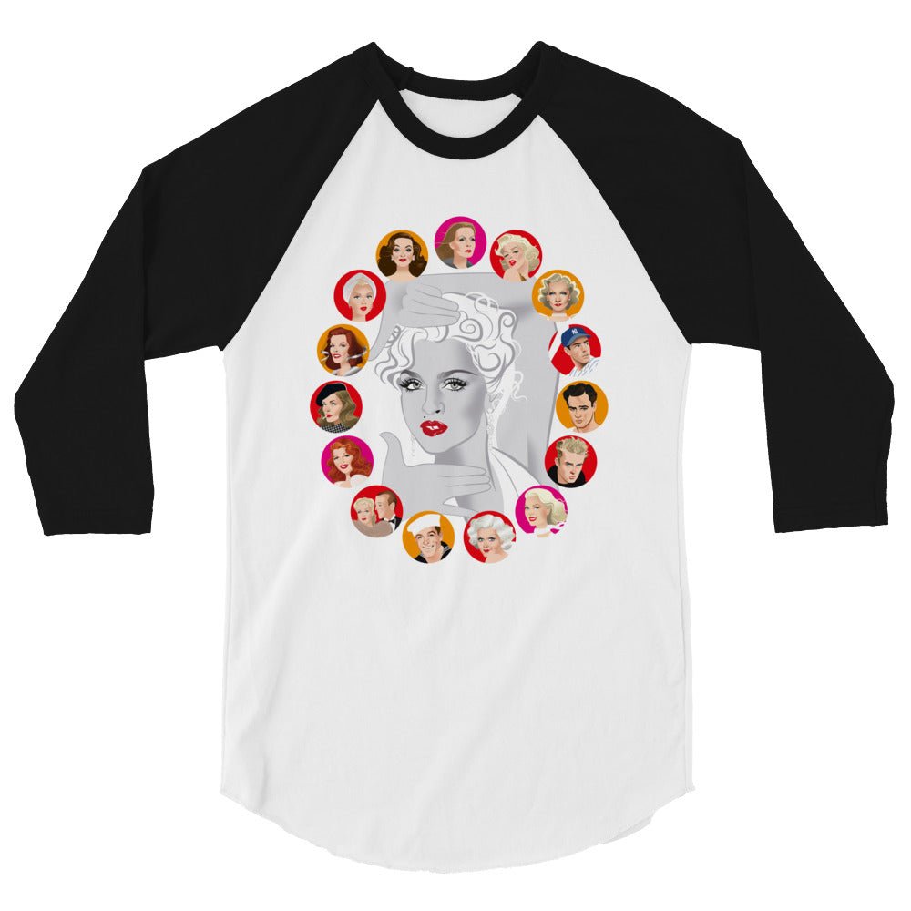 Debut garment mockup | Dietrich and DiMaggio (Raglan) | White/Black