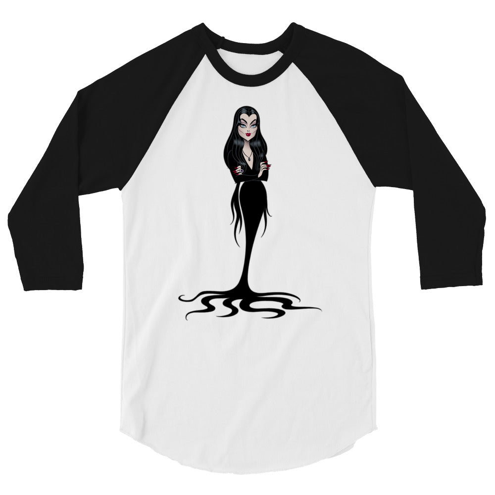 Debut garment mockup | Cara Mia (Raglan) | White/Black