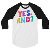 Debut garment mockup | Yes, And? (Raglan) | White/Black
