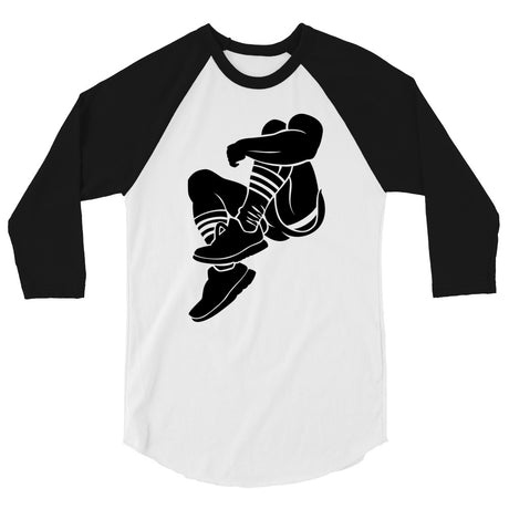 Debut garment mockup | Cleavage (Raglan) | White/Black