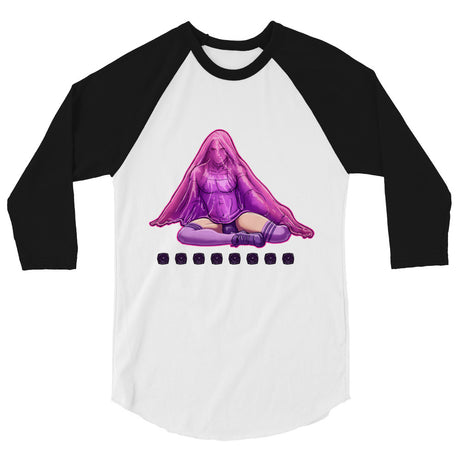 Debut garment mockup | Bless Me Daddy (Raglan) | White/Black