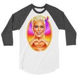 Debut garment mockup | Big Boss Energy (Raglan) | White/Heather Charcoal