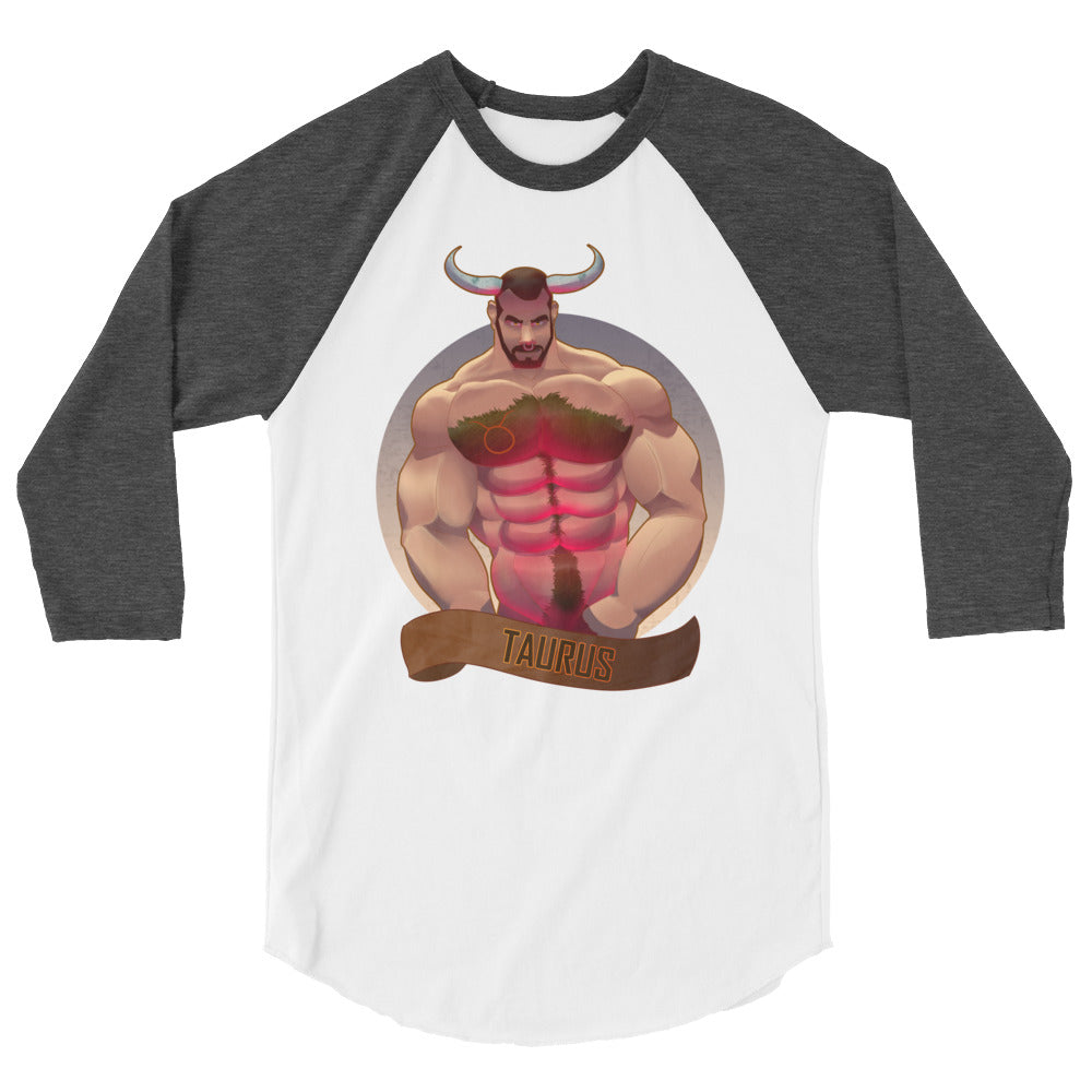 Debut garment mockup | Taurus (Raglan) | White/Heather Charcoal