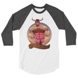 Debut garment mockup | Taurus (Raglan) | White/Heather Charcoal