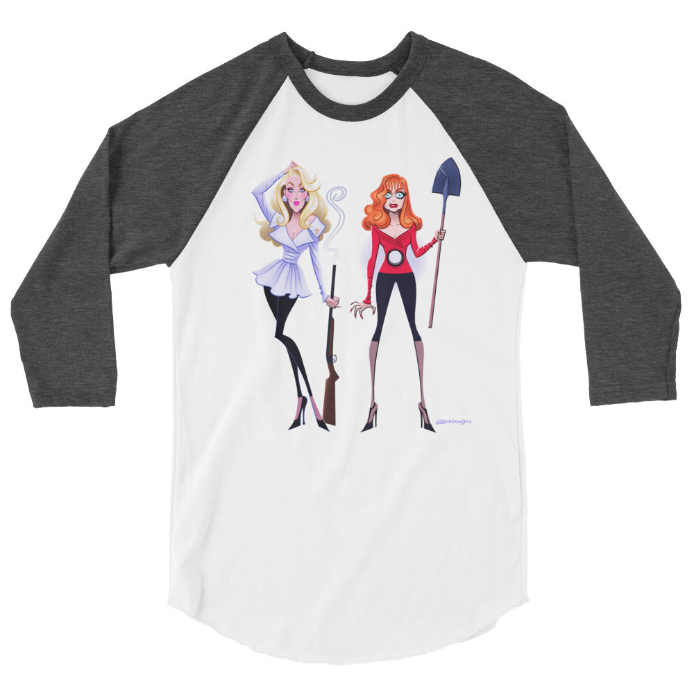 Debut garment mockup | Dead Gorgeous (Raglan) | White/Heather Charcoal