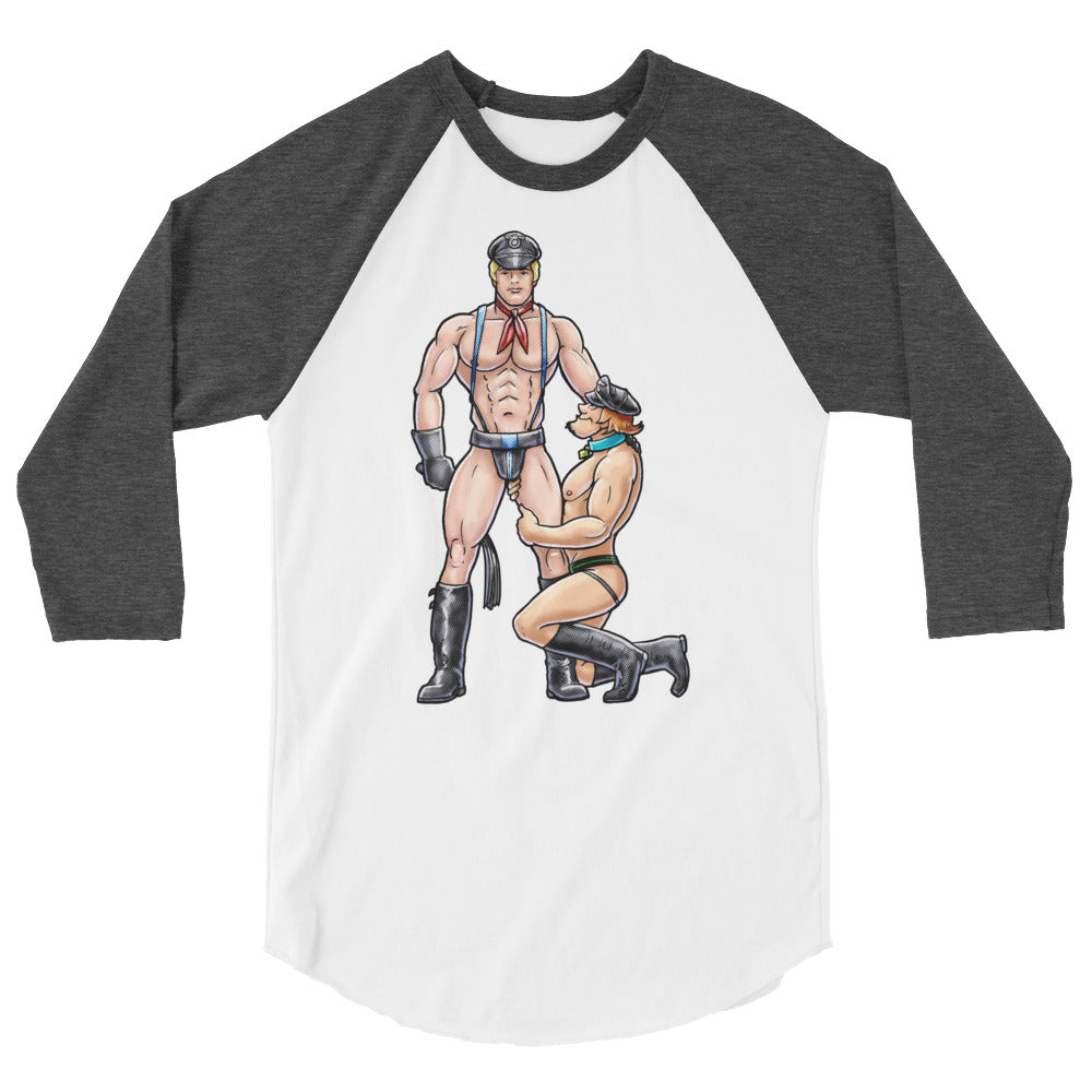 Debut garment mockup | Zoinks (Raglan) | White/Heather Charcoal