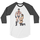 Debut garment mockup | Zoinks (Raglan) | White/Heather Charcoal