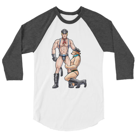 Debut garment mockup | Zoinks (Raglan) | White/Heather Charcoal