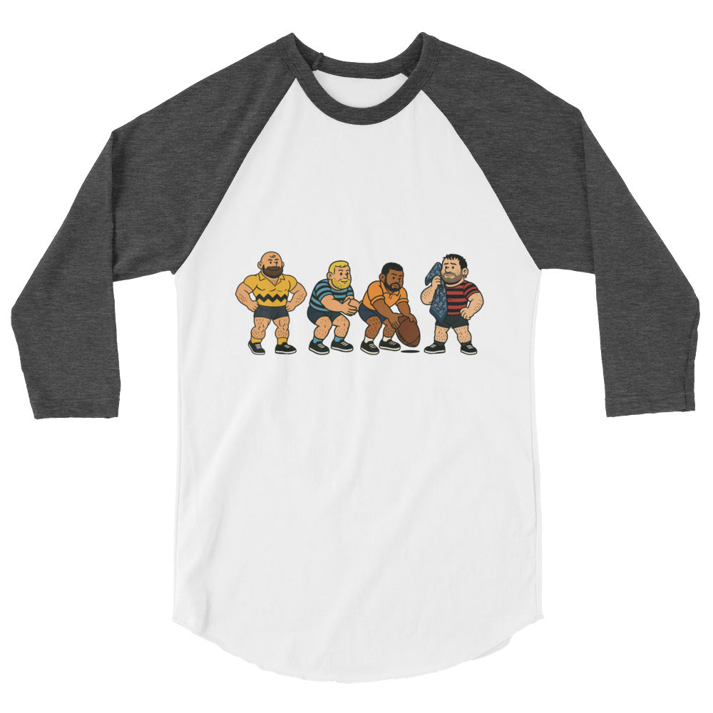 Debut garment mockup | Good Beef (Raglan) | White/Heather Charcoal