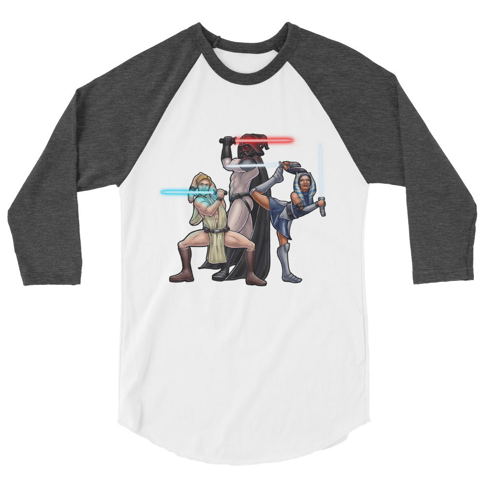 Debut garment mockup | House of Sabre (Raglan) | White/Heather Charcoal