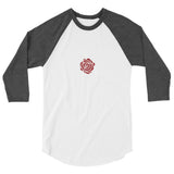 Debut garment mockup | Tina Bring Me the Ax (Raglan) | White/Heather Charcoal