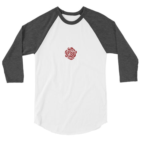 Debut garment mockup | Tina Bring Me the Ax (Raglan) | White/Heather Charcoal