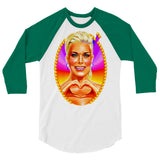 Debut garment mockup | Big Boss Energy (Raglan) | White/Kelly