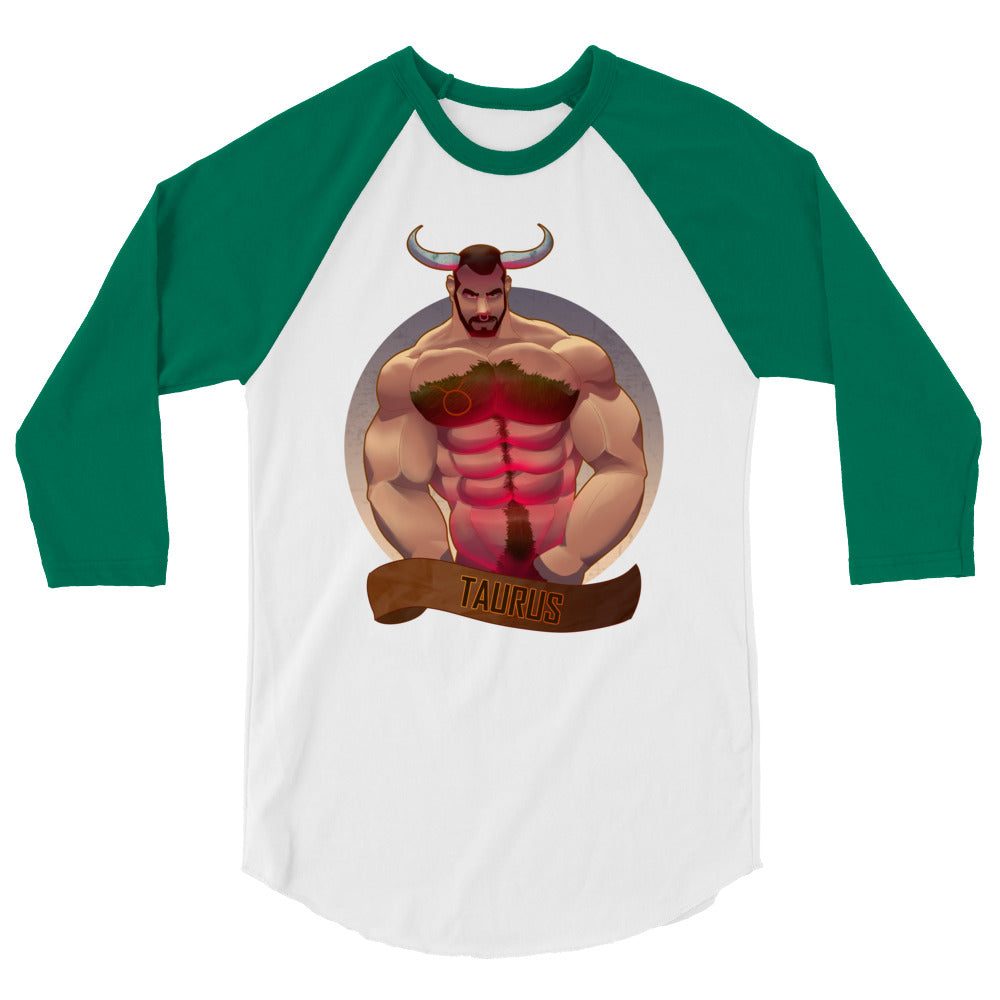 Debut garment mockup | Taurus (Raglan) | White/Kelly