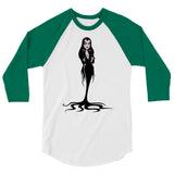 Debut garment mockup | Cara Mia (Raglan) | White/Kelly