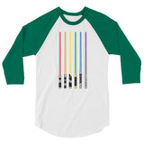 Debut garment mockup | Pride Saber (Raglan) | White/Kelly