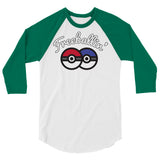 Debut garment mockup | Freeballin' (Raglan) | White/Kelly