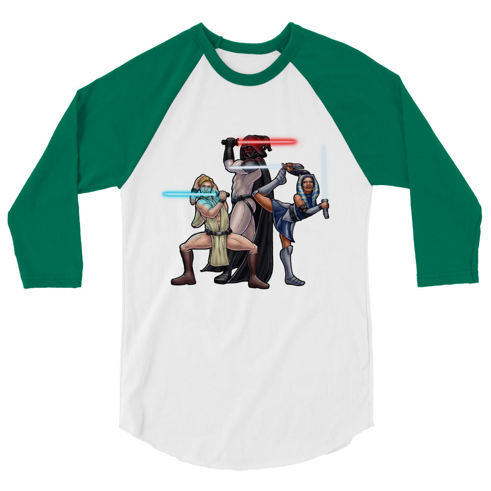 Debut garment mockup | House of Sabre (Raglan) | White/Kelly