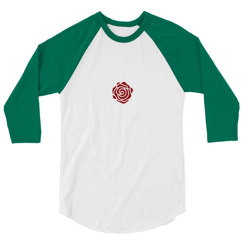 Debut garment mockup | Tina Bring Me the Ax (Raglan) | White/Kelly