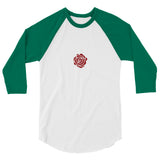 Debut garment mockup | Tina Bring Me the Ax (Raglan) | White/Kelly