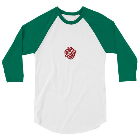 Debut garment mockup | Tina Bring Me the Ax (Raglan) | White/Kelly
