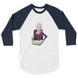 Dragon Lady (Raglan) - White/Navy
