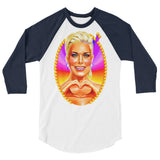 Debut garment mockup | Big Boss Energy (Raglan) | White/Navy