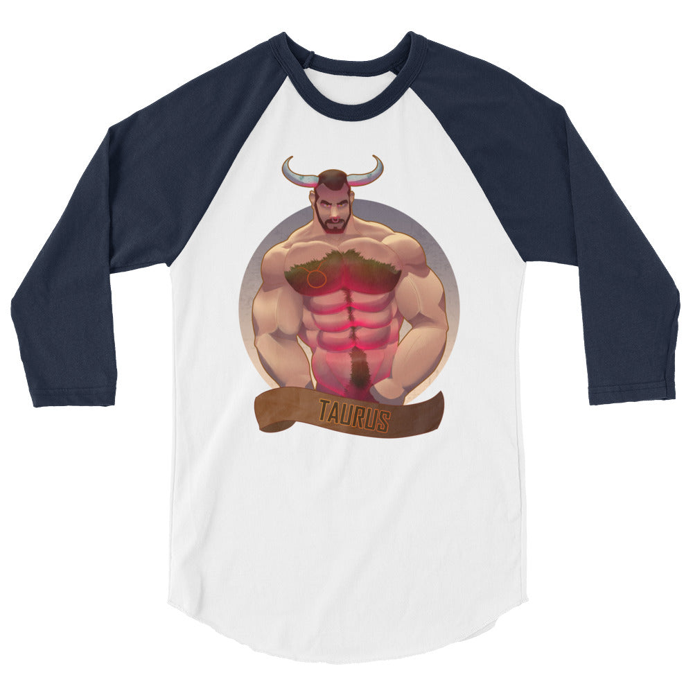Debut garment mockup | Taurus (Raglan) | White/Navy