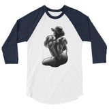 Debut garment mockup | Bikini Cowboy (Raglan) | White/Navy