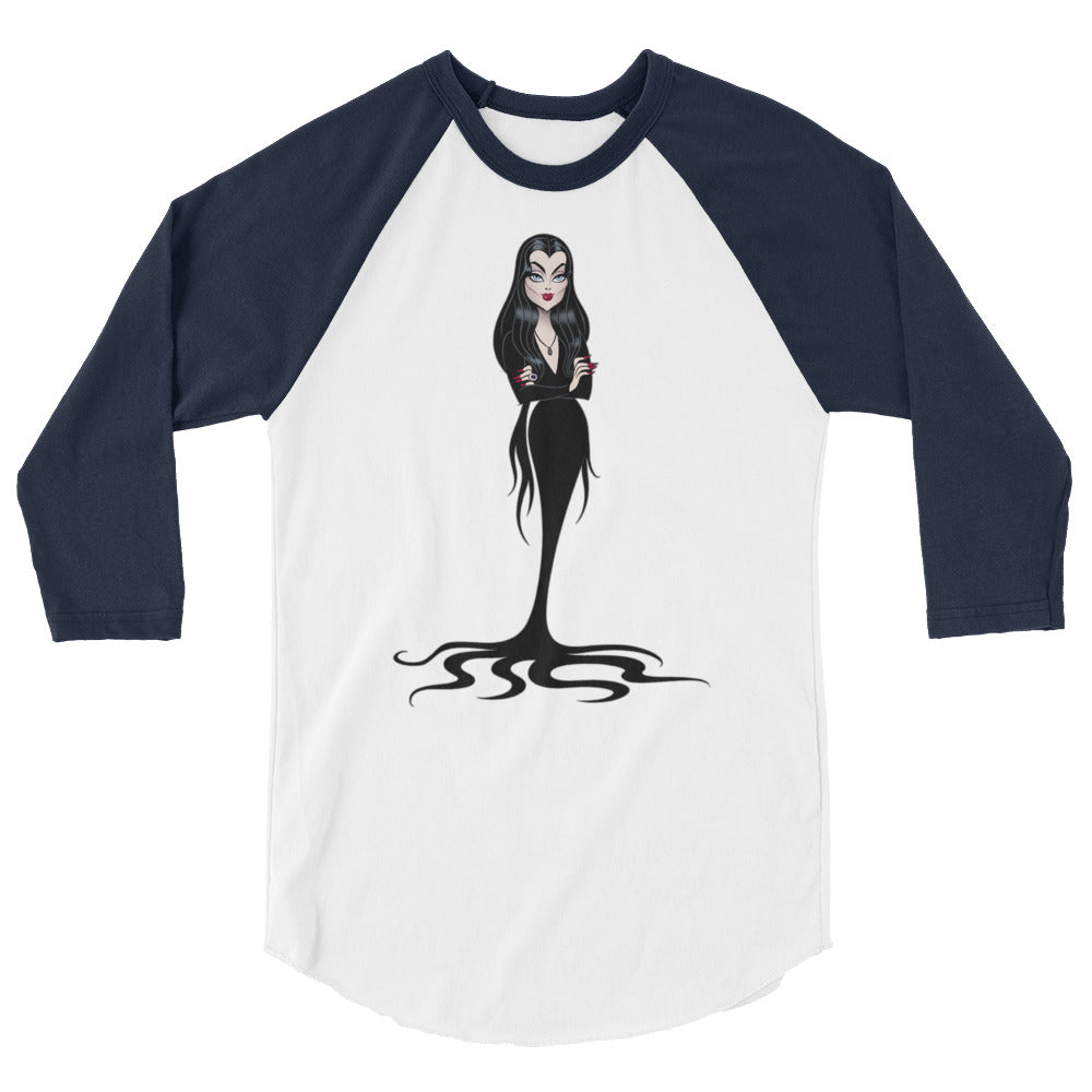 Debut garment mockup | Cara Mia (Raglan) | White/Navy