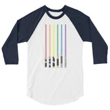 Debut garment mockup | Pride Saber (Raglan) | White/Navy
