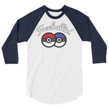 Debut garment mockup | Freeballin' (Raglan) | White/Navy