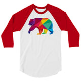 Debut garment mockup | Polygon Bear (Raglan) | White/Red