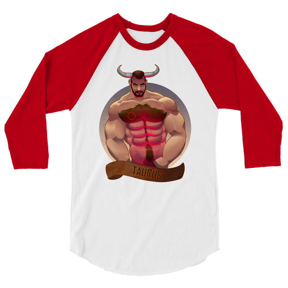 Debut garment mockup | Taurus (Raglan) | White/Red
