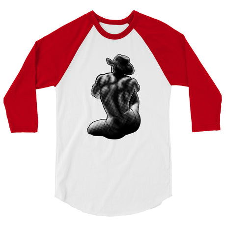 Debut garment mockup | Bikini Cowboy (Raglan) | White/Red