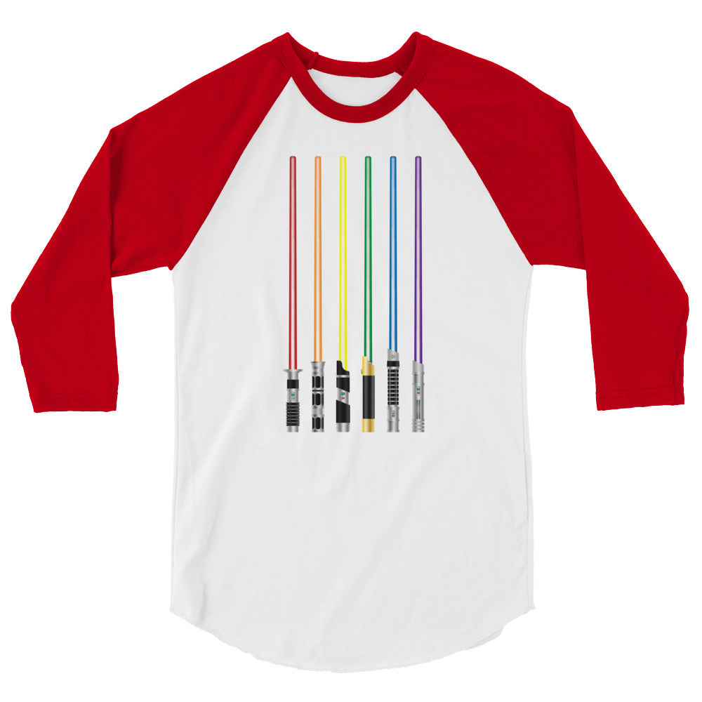 Debut garment mockup | Pride Saber (Raglan) | White/Red