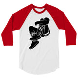 Debut garment mockup | Cleavage (Raglan) | White/Red