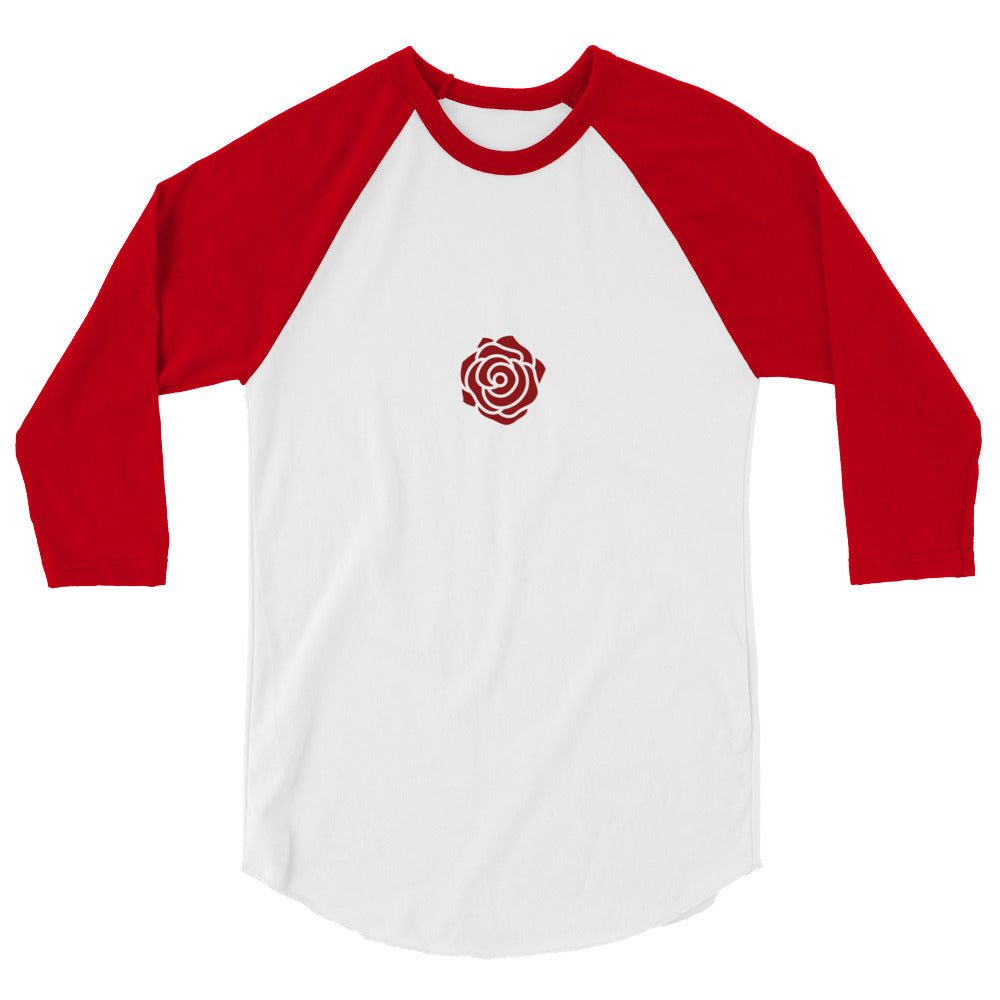 Debut garment mockup | Tina Bring Me the Ax (Raglan) | White/Red