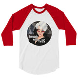 Debut garment mockup | Everybody Wants to be Us (Raglan) | White/Red