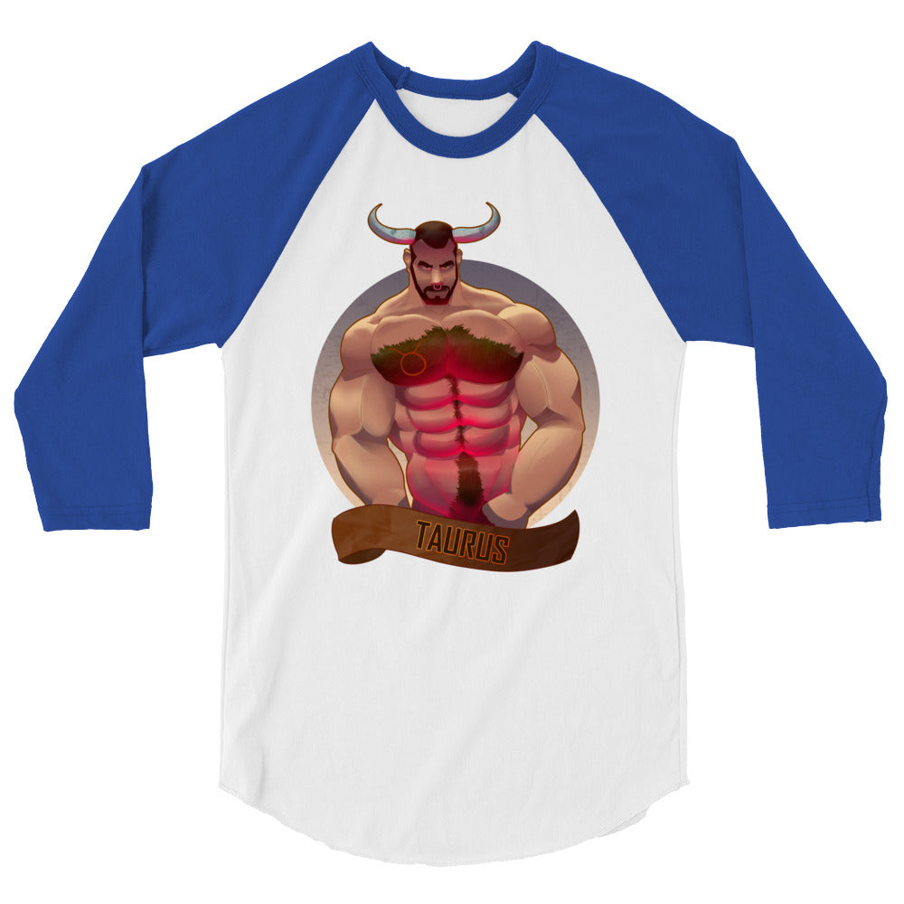 Debut garment mockup | Taurus (Raglan) | White/Royal