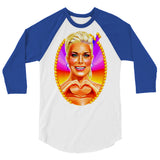 Debut garment mockup | Big Boss Energy (Raglan) | White/Royal
