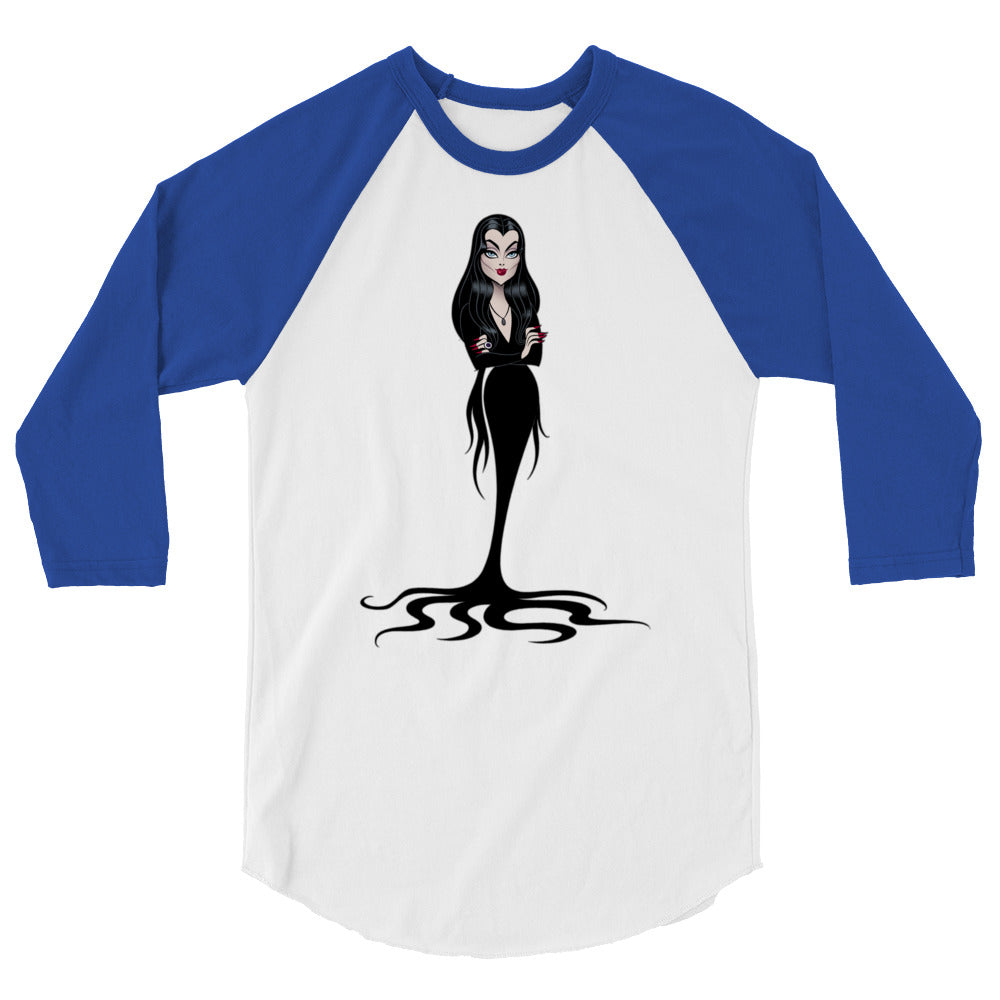 Debut garment mockup | Cara Mia (Raglan) | White/Royal