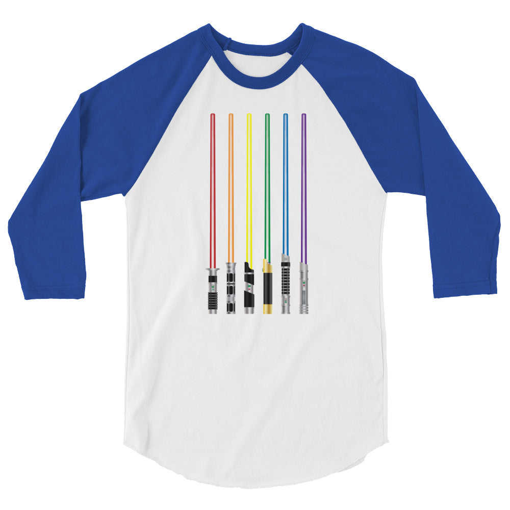 Debut garment mockup | Pride Saber (Raglan) | White/Royal