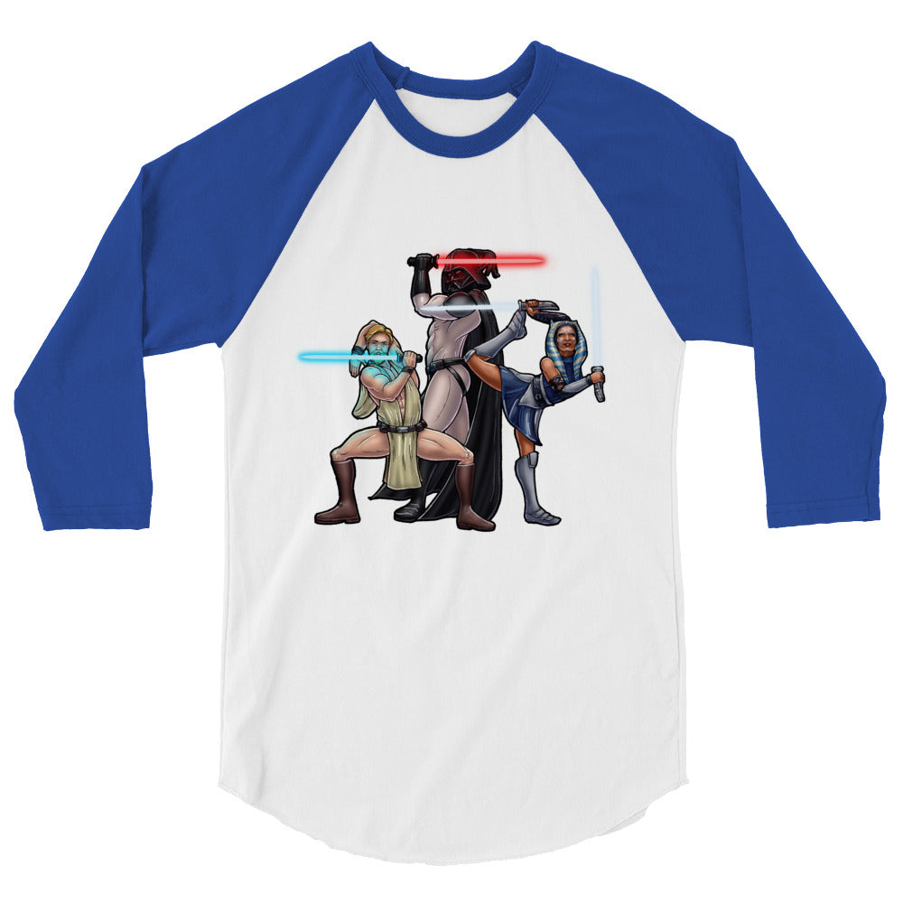 Debut garment mockup | House of Sabre (Raglan) | White/Royal