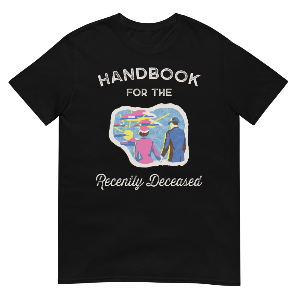 Debut garment mockup | Handbook for the Recently Deceased (Daily Dozen) | Black