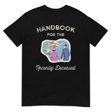 Debut garment mockup | Handbook for the Recently Deceased (Daily Dozen) | Black