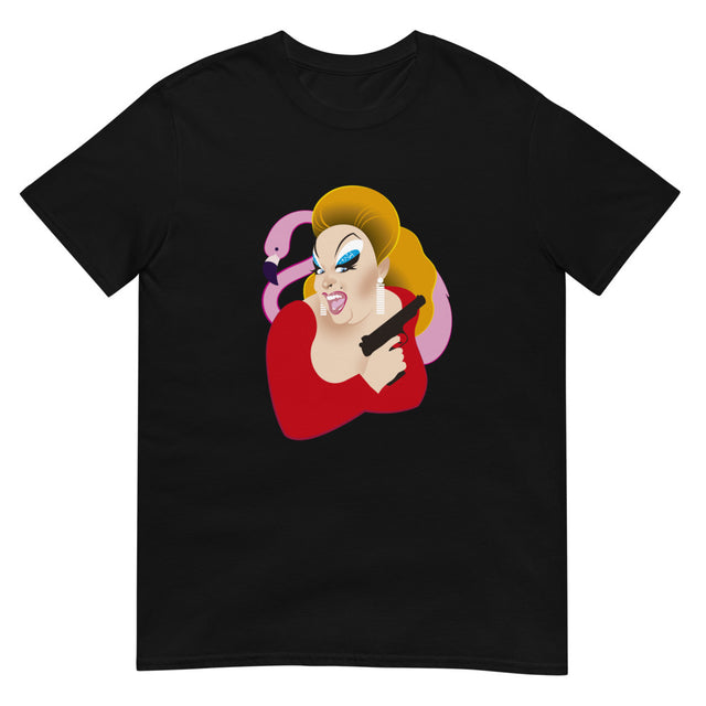 Debut garment mockup | Pink Bird (Daily Dozen) | Black